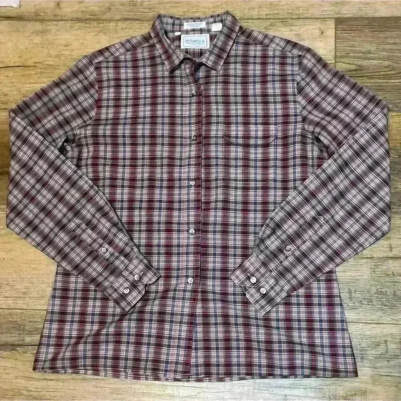 Vintage 1970s Levi Strauss Plaid Button Front Shirt. Women’s Size 12 Pink Blue - Picture 1 of 10